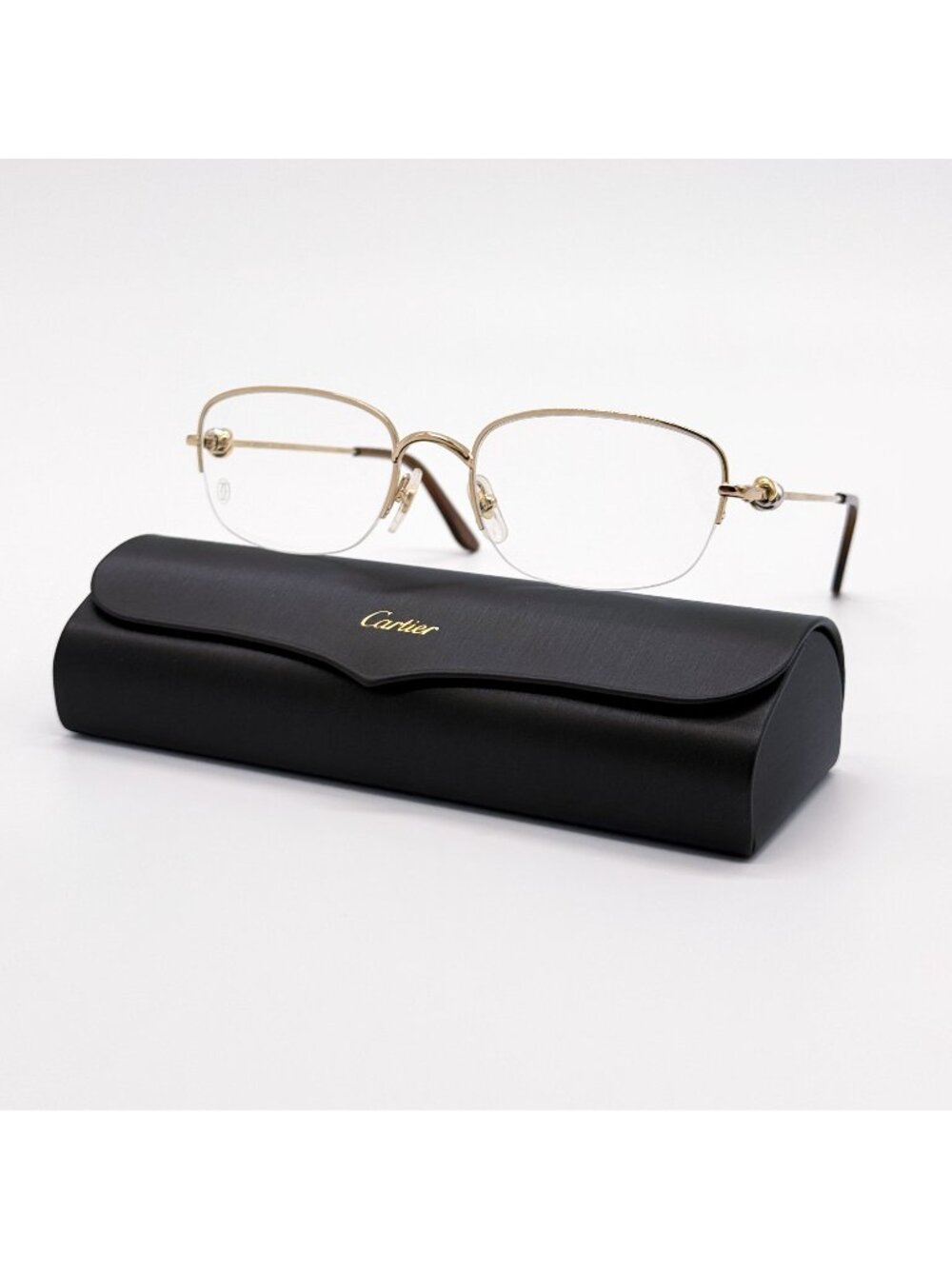 New Cartier CT0374O 001 Gold Women Eyeglasses Authentic